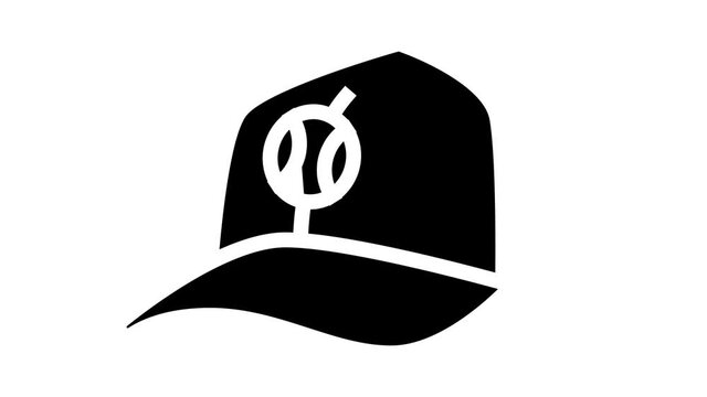 Tennis Sport Game Competition glyph icon animation. Women And Men Tennis Apparel Clothes, Racquet And Ball Accessories, Court Playground And Net, Headband And Socks