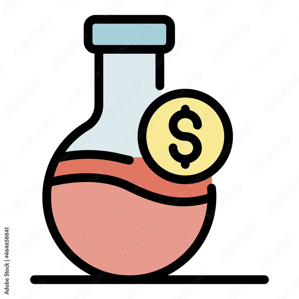 Poster healthcare flask icon. outline healthcare flask vector icon color flat isolated