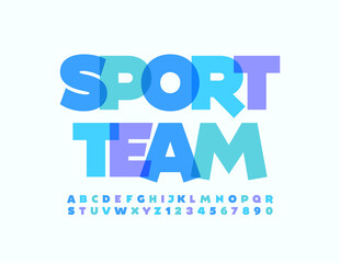 Vector creative Poster Sport Team. Trendy Bright Font. Watercolor Alphabet Letters and Numbers set