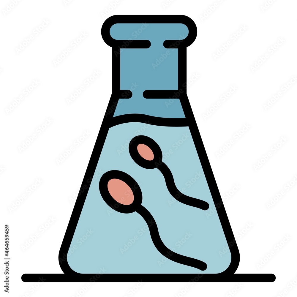 Poster sperm flask icon. outline sperm flask vector icon color flat isolated