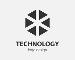 Trend logo vector hexagon tech design. Technology logotype for smart system, network application, crypto icon.