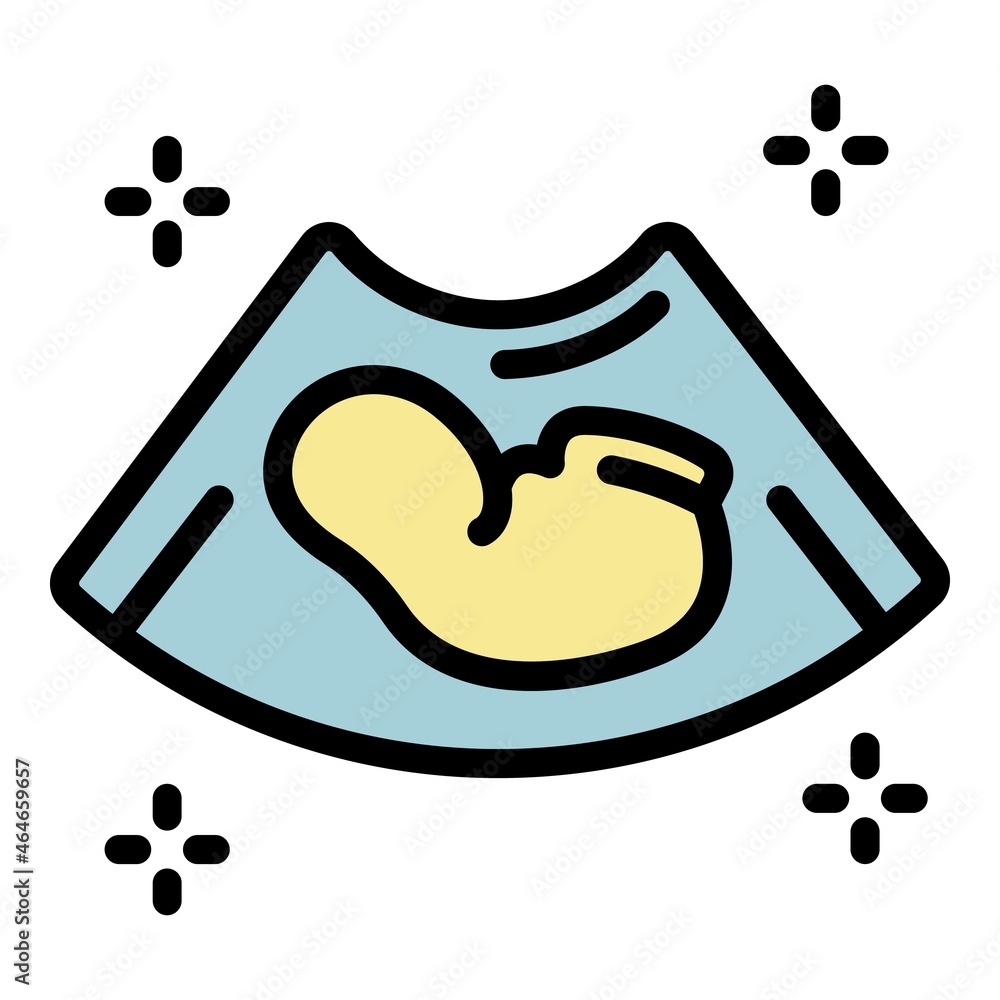 Wall mural baby ultrasound image icon. outline baby ultrasound image vector icon color flat isolated