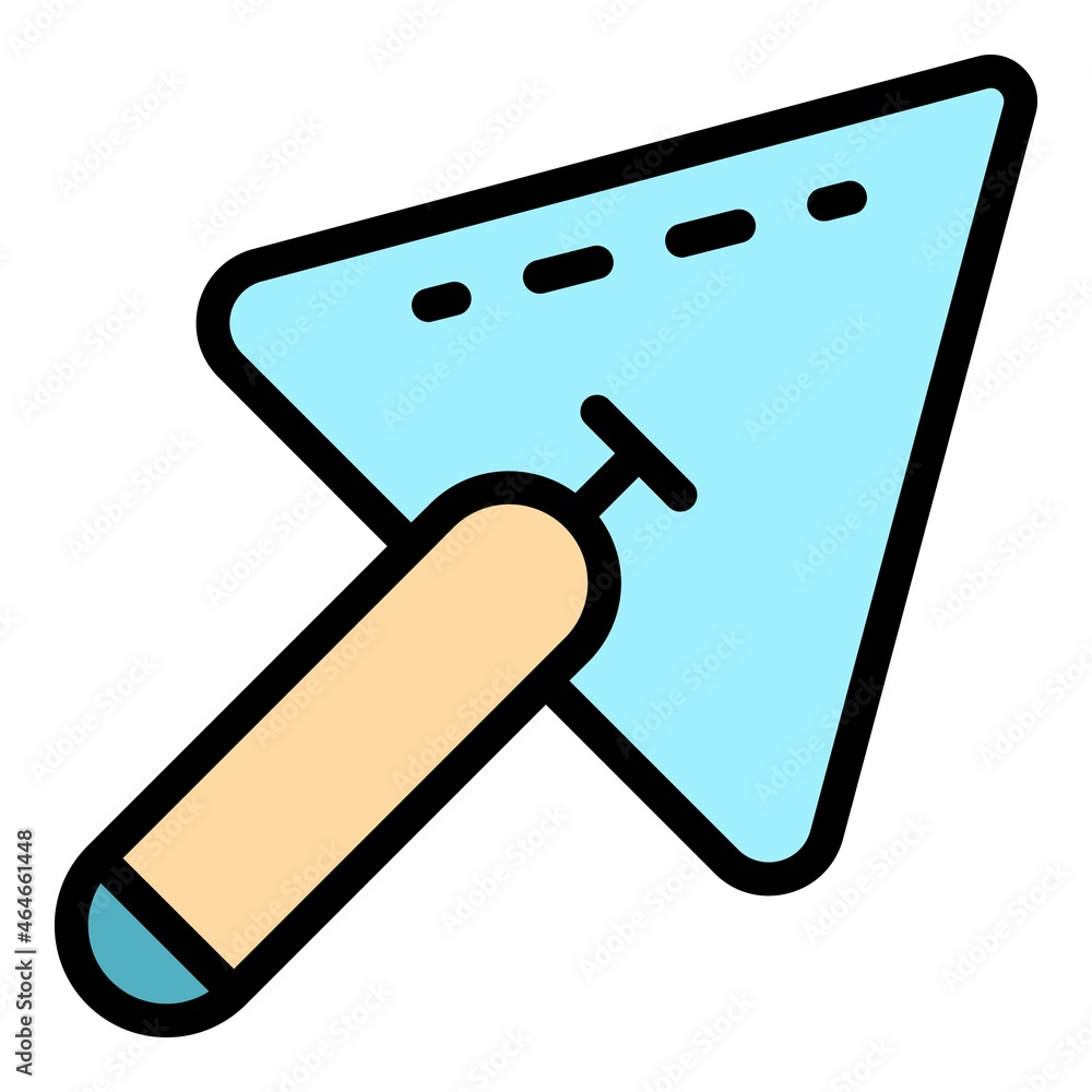 Poster working trowel icon. outline working trowel vector icon color flat isolated