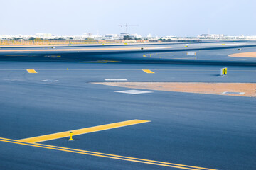 direction signs on the runway at an Airport