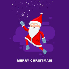 Santa. Vector illustration. Stylish. Merry christmas