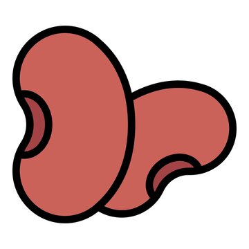 recommend clip art: Garbanzo kidney bean icon. Outline garbanzo kidney bean vector icon color flat isolated