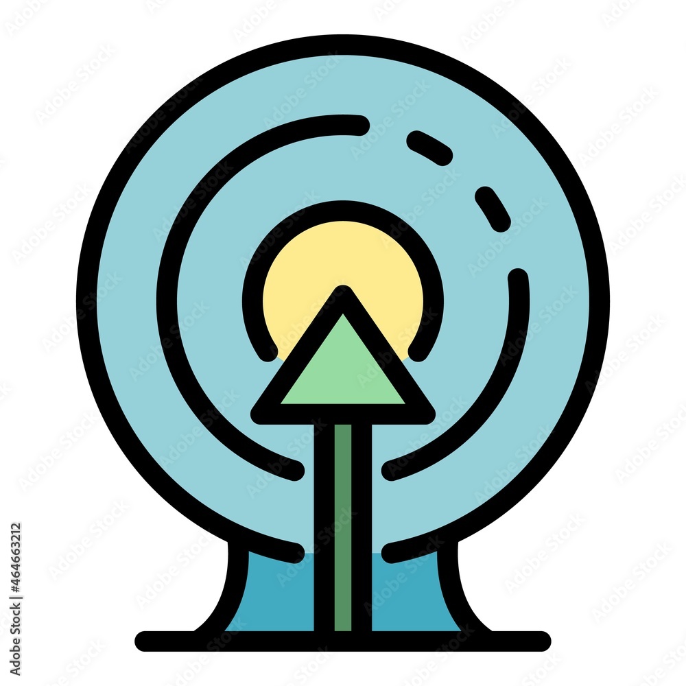 Poster excellence target icon. outline excellence target vector icon color flat isolated
