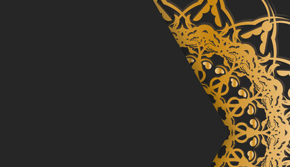 Black background with luxurious gold pattern and space for your logo