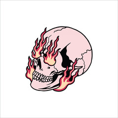 skull tattoo illustration vector design