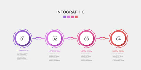 Timeline infographic design element and number 4 options