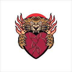 tiger tattoo illustration vector design