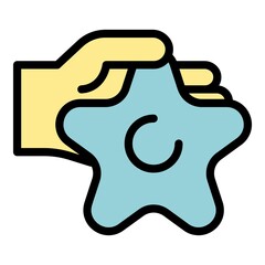 Excellence star icon. Outline excellence star vector icon color flat isolated