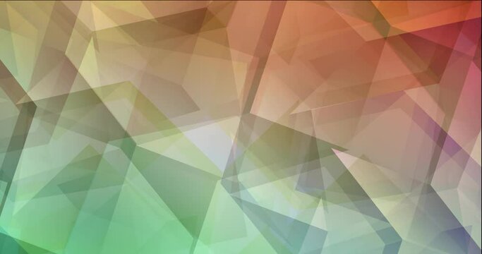 4K looping light green, red abstract animation in hexagonal style. Colorful fashion clip with gradient hexagons. Slideshow for web sites. 4096 x 2160, 30 fps.