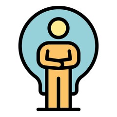 Strategy innovation icon. Outline strategy innovation vector icon color flat isolated