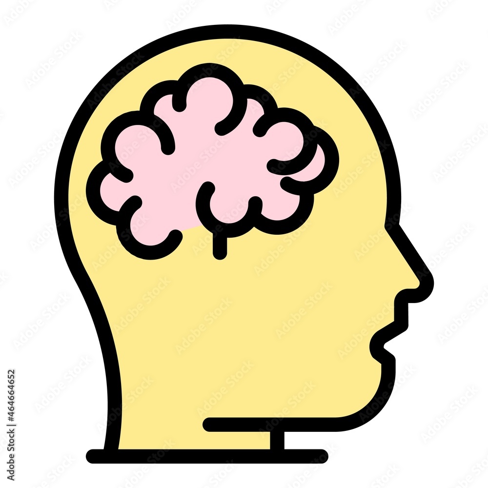 Poster brainstorming innovation icon. outline brainstorming innovation vector icon color flat isolated