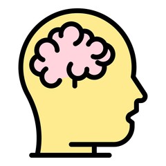 Brainstorming innovation icon. Outline brainstorming innovation vector icon color flat isolated