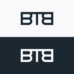 initial letter BTB logo design vector