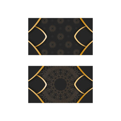 Business card in black with antique gold ornaments for your personality.