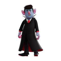 3D Dracula Vampire Cartoon Character with funny face