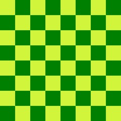 Checkerboard 8 by 8. Green and Lime colors of checkerboard. Chessboard, checkerboard texture. Squares pattern. Background.