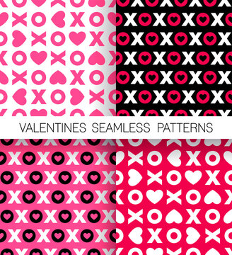 Set of xoxo seamless pattern background for valentine&rsquo;s day.
