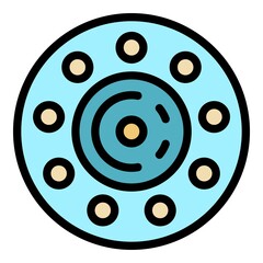 Metal piece icon. Outline metal piece vector icon color flat isolated