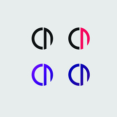 CN initial letter logo vector template | Creative modern monogram circle logo
