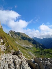 Interlaken area mountain landscape with Homad mountain in the background, Swiss Alps, Switzerland