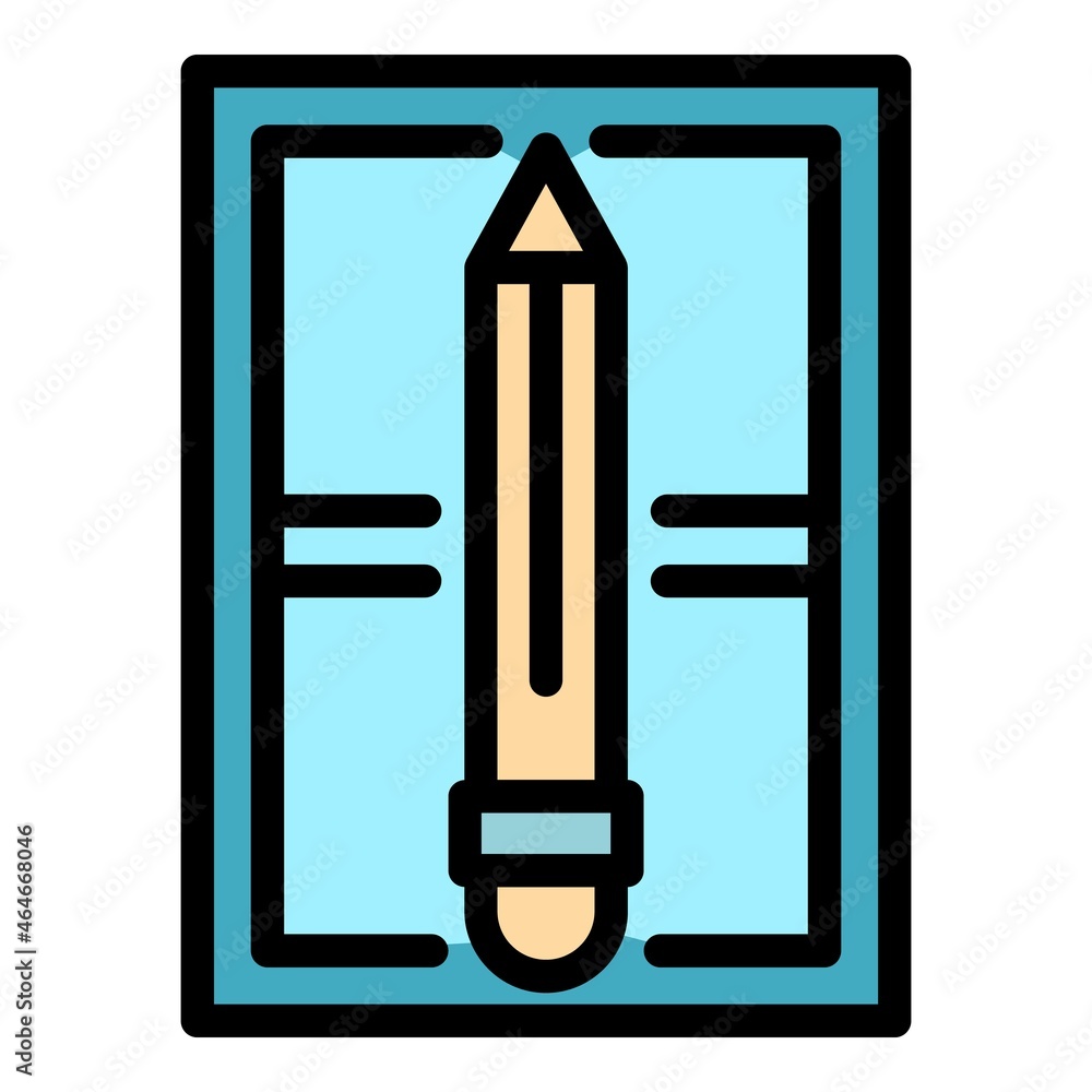 Poster window installation icon. outline window installation vector icon color flat isolated