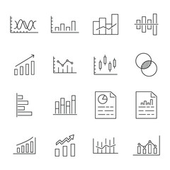 Charts and Diagrams icons set. Charts and Diagrams pack symbol vector elements for infographic web