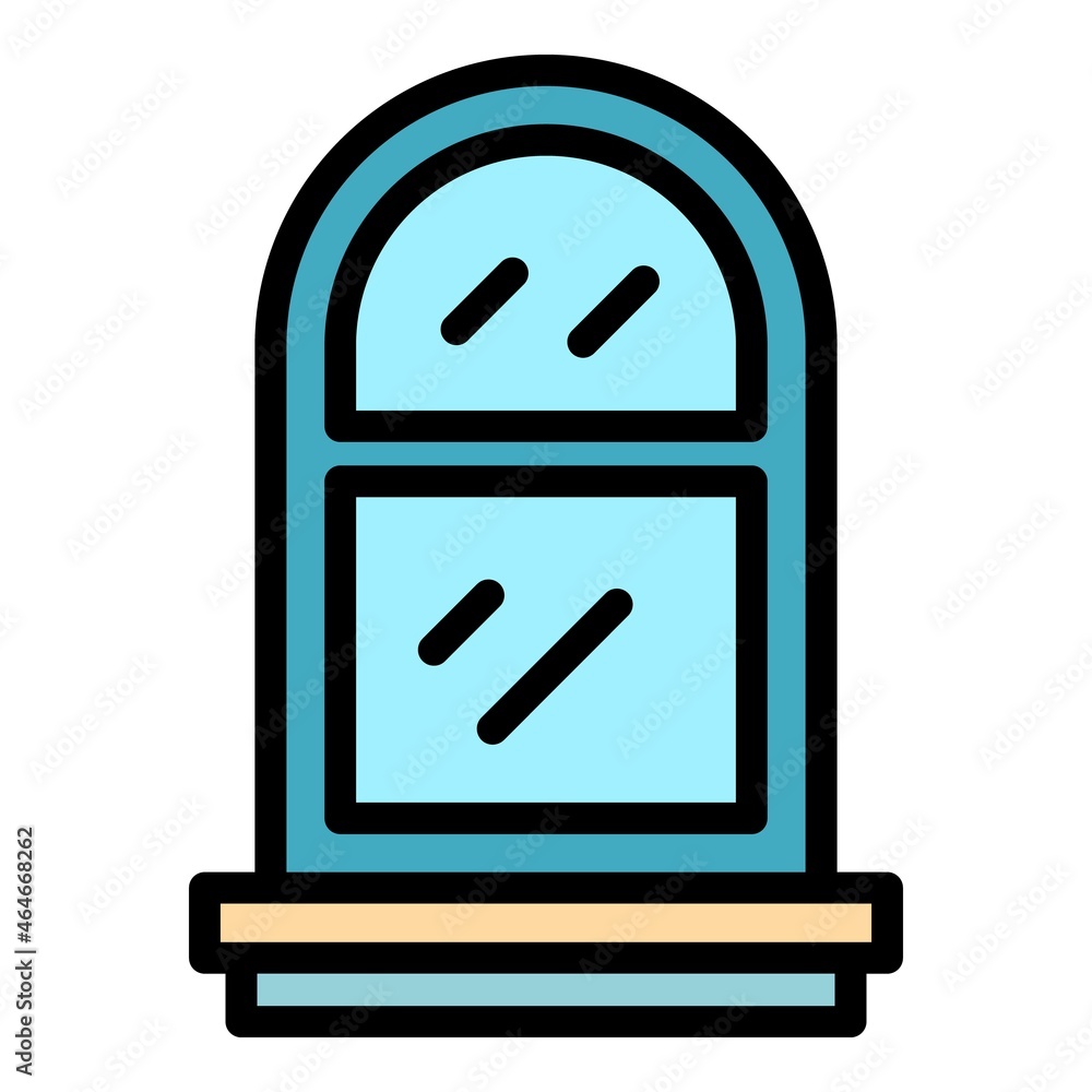 Poster frame window icon. outline frame window vector icon color flat isolated