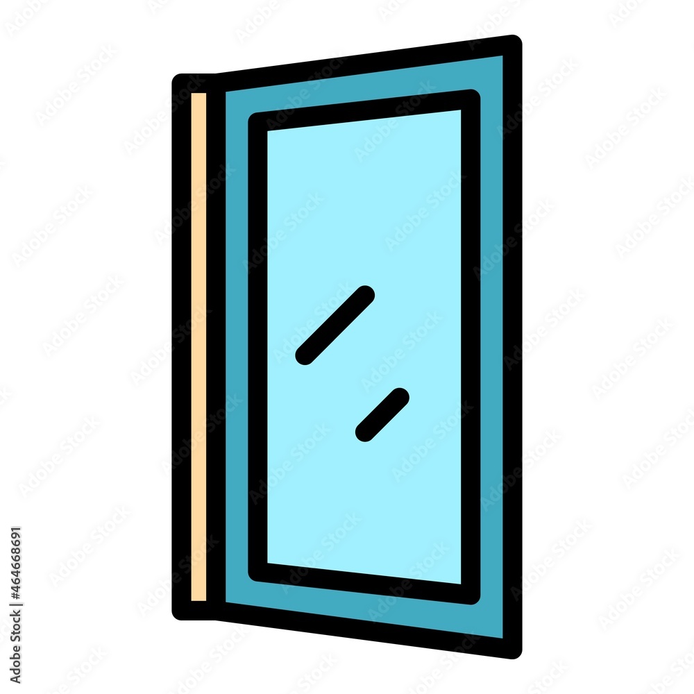 Poster install window icon. outline install window vector icon color flat isolated