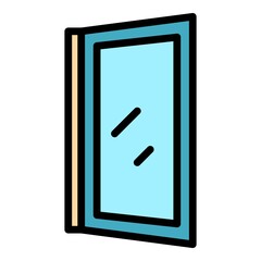 Install window icon. Outline install window vector icon color flat isolated