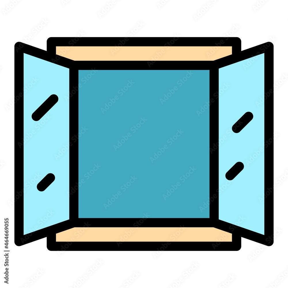 Aufkleber open home window icon. outline open home window vector icon color flat isolated