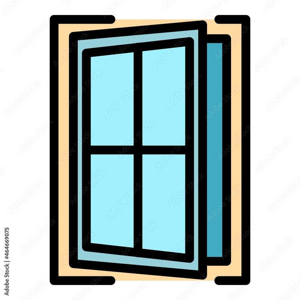 Poster cross window icon. outline cross window vector icon color flat isolated
