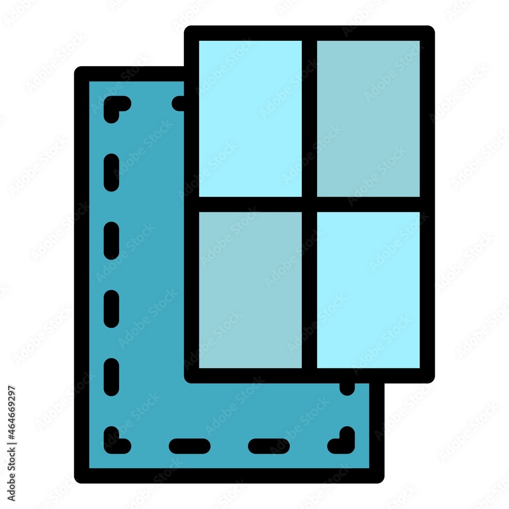 Poster door window element icon. outline door window element vector icon color flat isolated