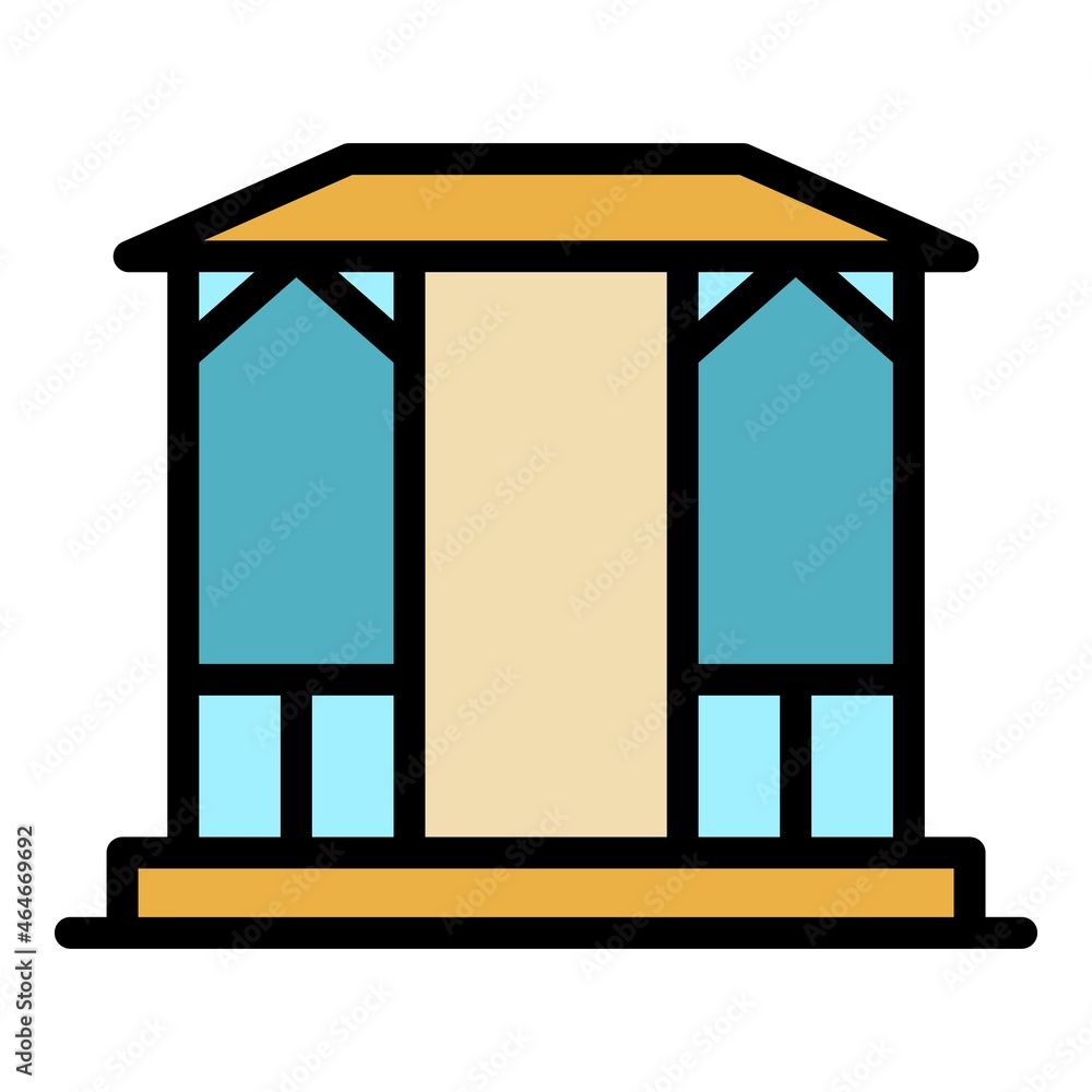 Poster architecture gazebo icon. outline architecture gazebo vector icon color flat isolated