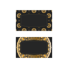 Black business card with Greek gold ornaments for your business.