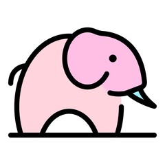 Safari elephant icon. Outline safari elephant vector icon color flat isolated