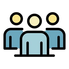 Business teamwork icon. Outline business teamwork vector icon color flat isolated