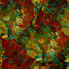 Fototapeta na wymiar Green and Red abstract modern art print texture seamless, seamless pattern design