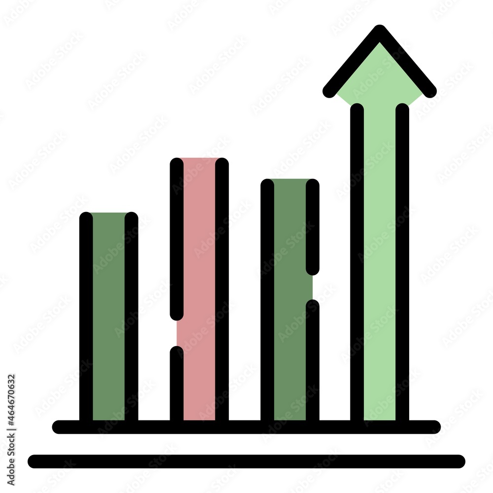 Poster success graph chart icon. outline success graph chart vector icon color flat isolated