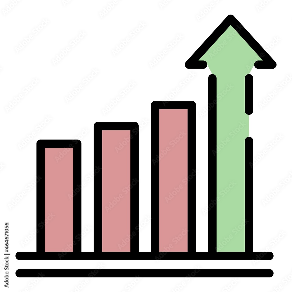 Poster finance graph chart icon. outline finance graph chart vector icon color flat isolated