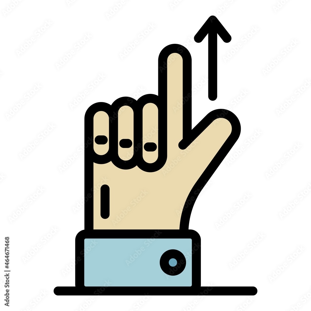 Poster goal up finger icon. outline goal up finger vector icon color flat isolated - Posters