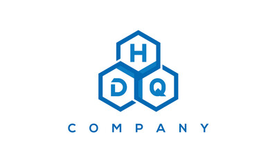 HDQ three letters creative polygon hexagon logo	