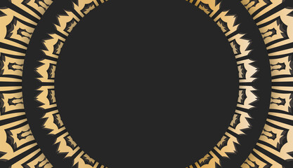 Baner in black with an abstract gold pattern and a place for your logo