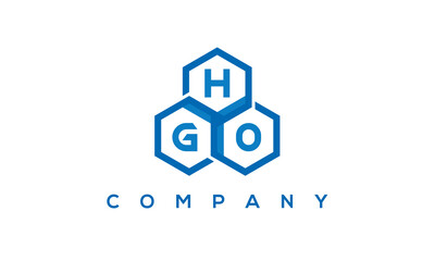 HGO three letters creative polygon hexagon logo	