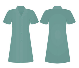 Nurse dress scrub coat. vector
