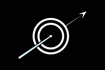 Black filled vector illustration. Target symbol on white background.