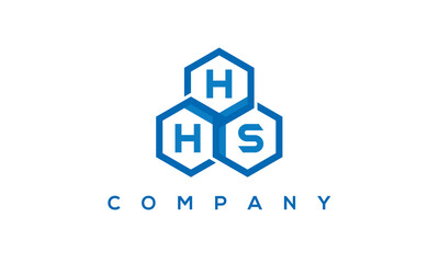 HHS three letters creative polygon hexagon logo	